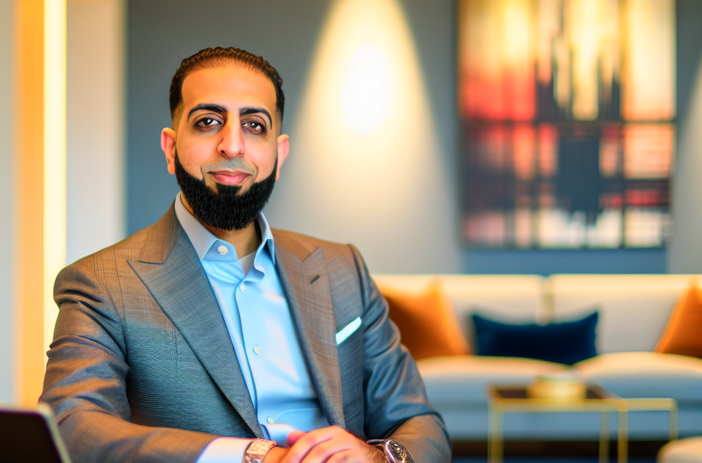 Businessman in a modern office setting representing AI and education leadership in Northern Virginia