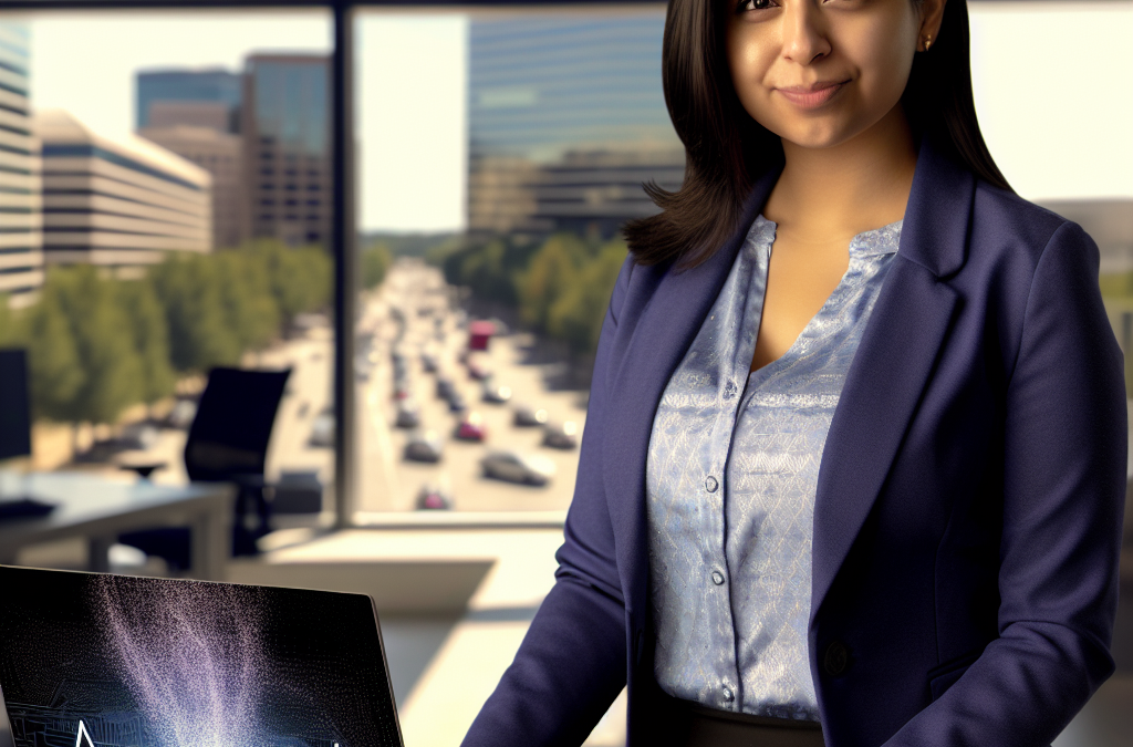 Business leader in a modern office discussing AI and education initiatives in Northern Virginia