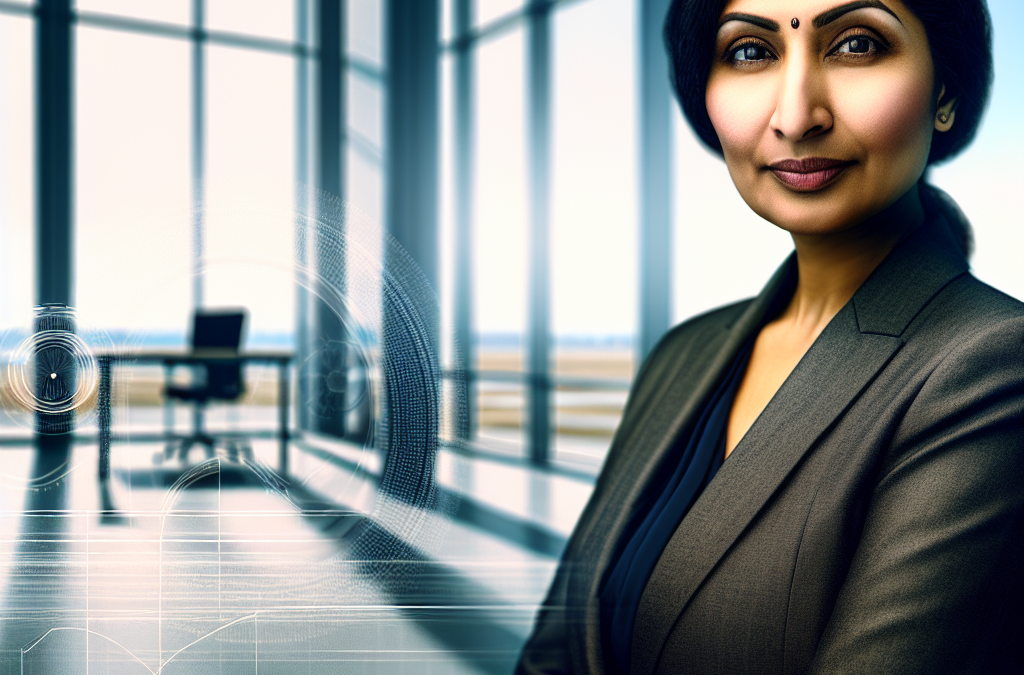 Entrepreneur focused on AI and education in a modern Northern Virginia office setting