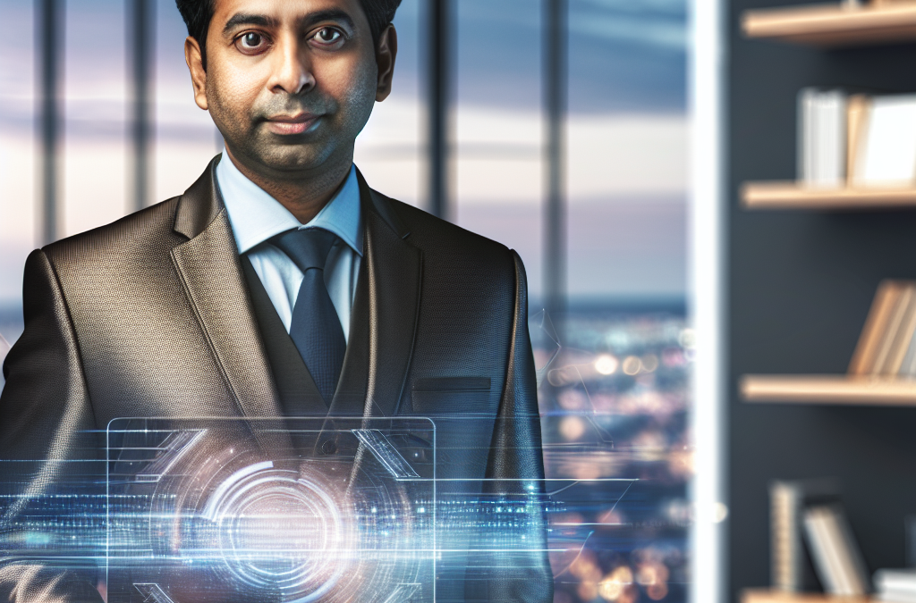 Businessman in a modern office reflecting on AI and education initiatives in Northern Virginia